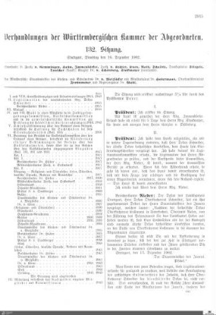 132. Sitzung, Stuttgart, 16.12.1902