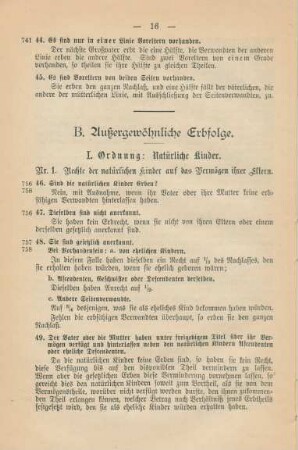B. Außergewöhnliche Erbfolge.
