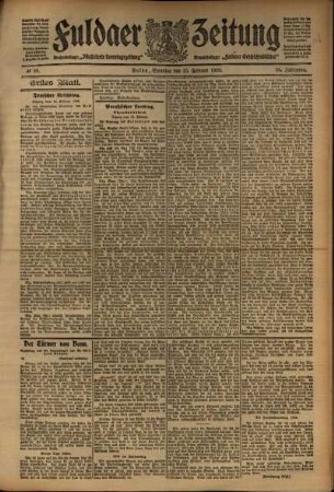 Erste Ausgabe vom Samstag, den 15. Februar 1908.