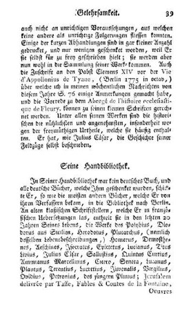 Seine Handbibliothek