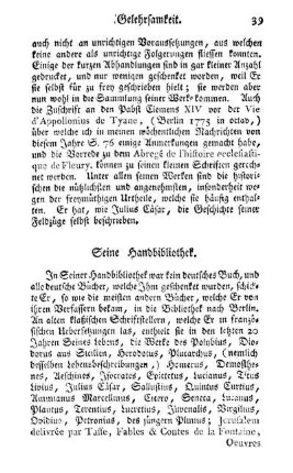 Seine Handbibliothek
