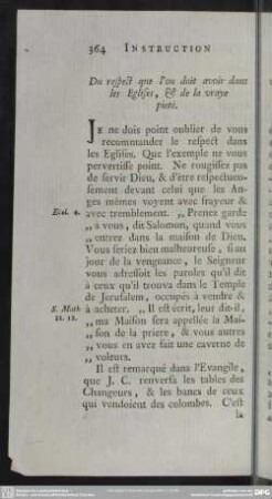 Du respect que l´on doit avoir dans les Eglises, & de la vraye pieté