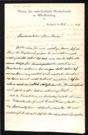 Brief von Lampert an einen Baron