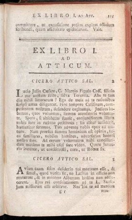 Ex Libro I. ad Atticum. - Ex Libro VIII. ad Atticum.