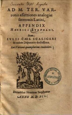 Ad M. Ter. Varronis assertiones analogiae sermonis Latini, Appendix Henrici Stephani