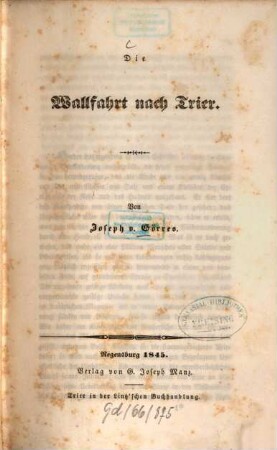 Die Wallfahrt nach Trier