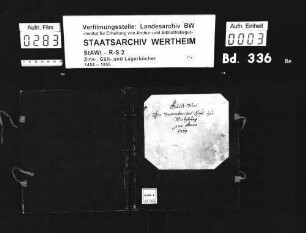 Gültbuch des Bronnbacher Hofs zu Würzburg