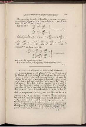 X. Note on orthogonal isothermal surfaces.