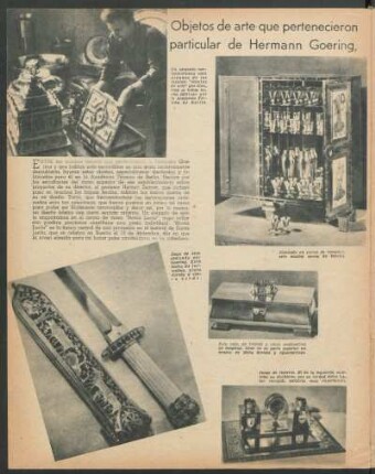 Objetos de arte que pertenecieron a la "Isla del Tesoro" particular de Hermann Goering, mariscal alemán