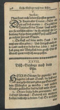 XXVIII. Tisch-Gesänge nach dem Essen.