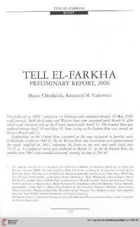 18: Tell el-Farkha : preliminary report, 2006