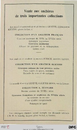 Vente aux enchères de trois importantes collections