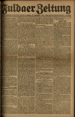 Ausgabe vom Freitag, den 19. September 1919.