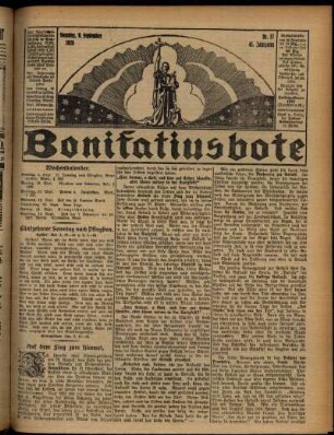 Erste Ausgabe vom Sonntag, den 09. September 1928.