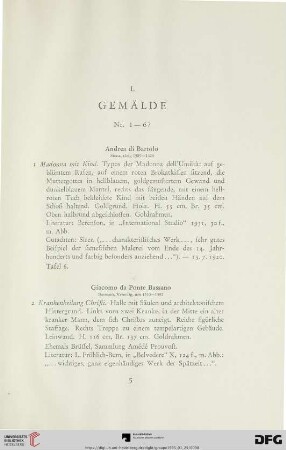 I Gemälde (Nr. 1-67)
