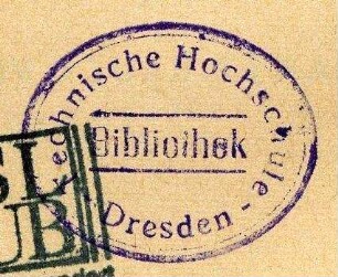 Technische Hochschule Dresden, Bibliothek / Stempel