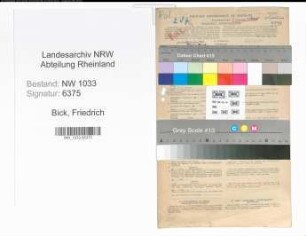 Entnazifizierung Friedrich Bick , geb. 28.03.1897 (Polizeibeamter)