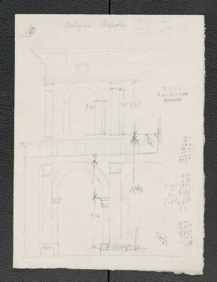 Palazzo del Podestà zu Bologna, Fassade, Pfeiler