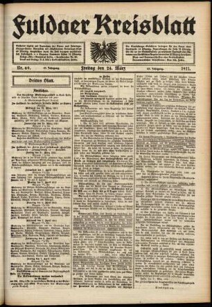 Dritte Ausgabe vom Freitag, den 24. März 1911.