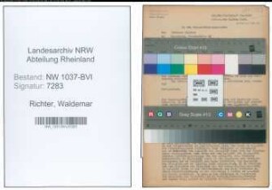 Entnazifizierung Waldemar Richter , geb. 08.08.1897 ()