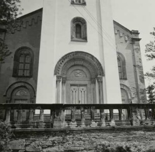 Callenberg. Katharinenkirche (1855/1859). Ansicht von Westen (Teilansicht)