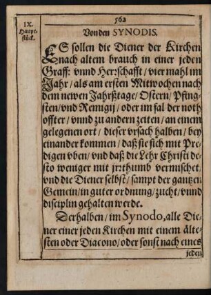 [IX. Hauptstück] Von den Synodis