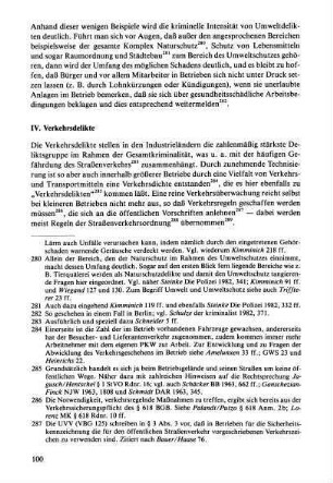IV. Verkehrsdelikte