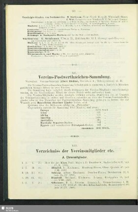 XII. Vereins-Postwerthzeichen-Sammlung