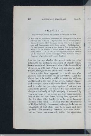Chapter 10: On the geological succession of organic beings