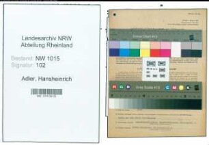 Entnazifizierung Hansheinrich Adler , geb. 05.04.1917 (Hotelier)