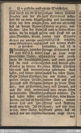 Gebet um zeitliche und ewige Wohlfahrt, täglich zu sprechen