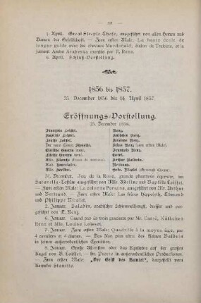 1856 bis 1857, 25. December 1856 bis 14. April 1857