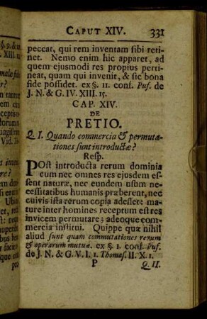 Cap. XIV. De pretio.