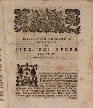 Diss. theol., dogm.-polem. de fide, Dei opere, Joa. VI, 29