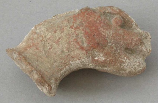 Animal head made of clay