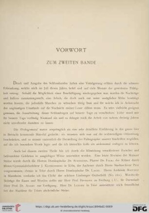 Vorwort zum zweiten Bande