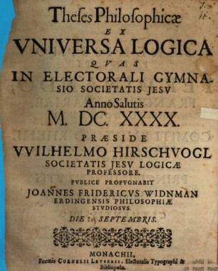Theses philosophicae ex universa logica