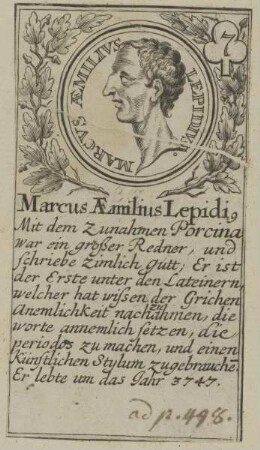 Bildnis des Marcus Aemilius Lepidius