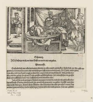 Von dem Gift, aus: "Trostspiegel in Glück und Unglück, Des Weitberümbten Hochgelehrten fürtrefflichen Poeten und Oratorn Francisci Petrarche, Trostbücher, von Rath, That, und Artzeney in Glück und Unglück", Frankfurt am Main 1584, Band II, Kapitel 116