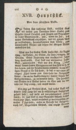 XVII. Hauptstück. Von dem jüdischen Volke