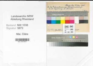 Entnazifizierung Cläre Mai , geb. 00.00.0000 (Lehrerin)