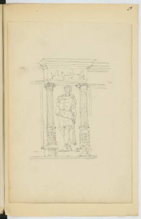Nischenfigur, Hildesheim: Perspektivische Ansicht (aus: Skizzen- und Fotoalbum 17)
