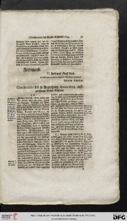 Continuatio des zu Regenspurg Anno 1654 auffgerichteten Reichs-Abschieds
