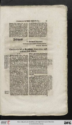 Continuatio des zu Regenspurg Anno 1654 auffgerichteten Reichs-Abschieds