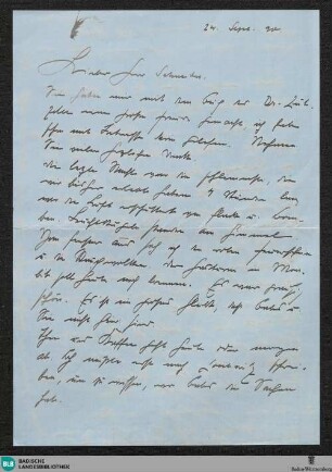 Brief von Leo von König an Reinhold Schneider - K 3189,03 I-a 2 von König
