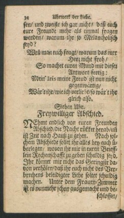 Sieben Uhr. Freywilliger Abschied.