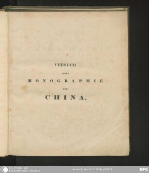 Versuch einer Monographie der China : [nebst] Kupfer und Tabellen