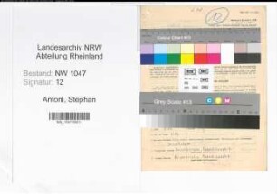 Entnazifizierung Stephan Antoni , geb. 19.09.1904 (Rechtsanwalt)