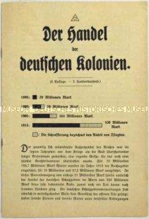 Flugschrift des Kolonial-Wirtschaftlichen Komitees zum Handelsumsatz deutscher Kolonien
