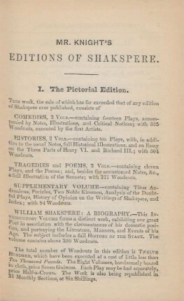 Mr. Knight's editiones of Shakspere